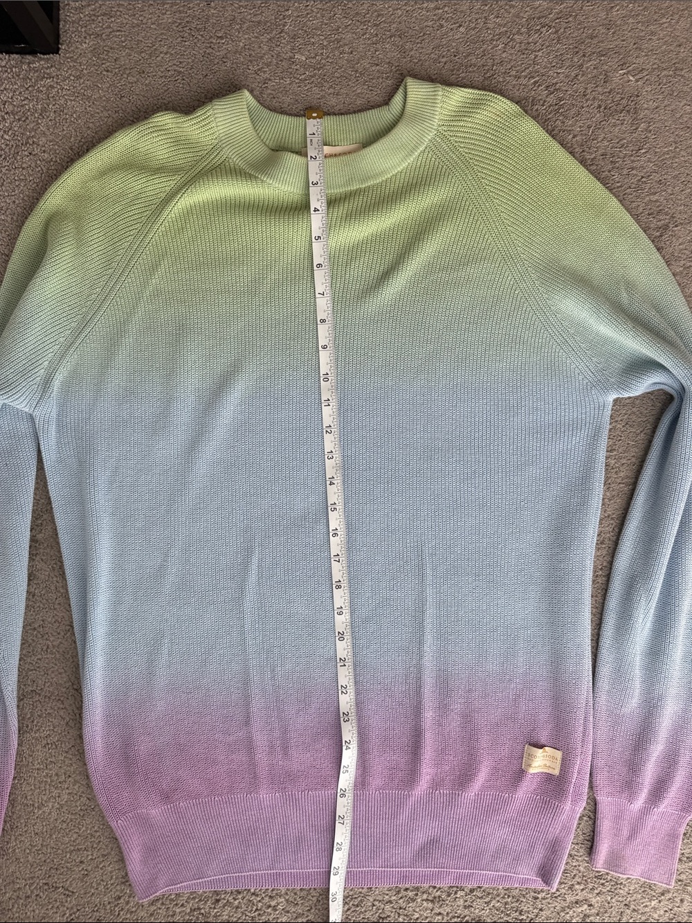 Scotch & Soda Pastel Gradient Crewneck Sweater - Green, Blue, Pink - Picture 6 of 13